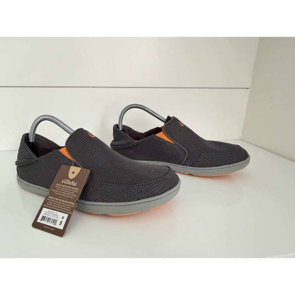 Olukai Nohea Mesh Mens Slip On Shoes Dark Shadow Orange Size 9 NWT